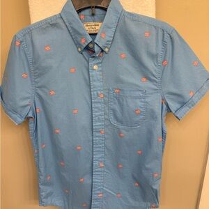 Abercrombie & Fitch Casual Blue Shirt with Pink Lobster Details
